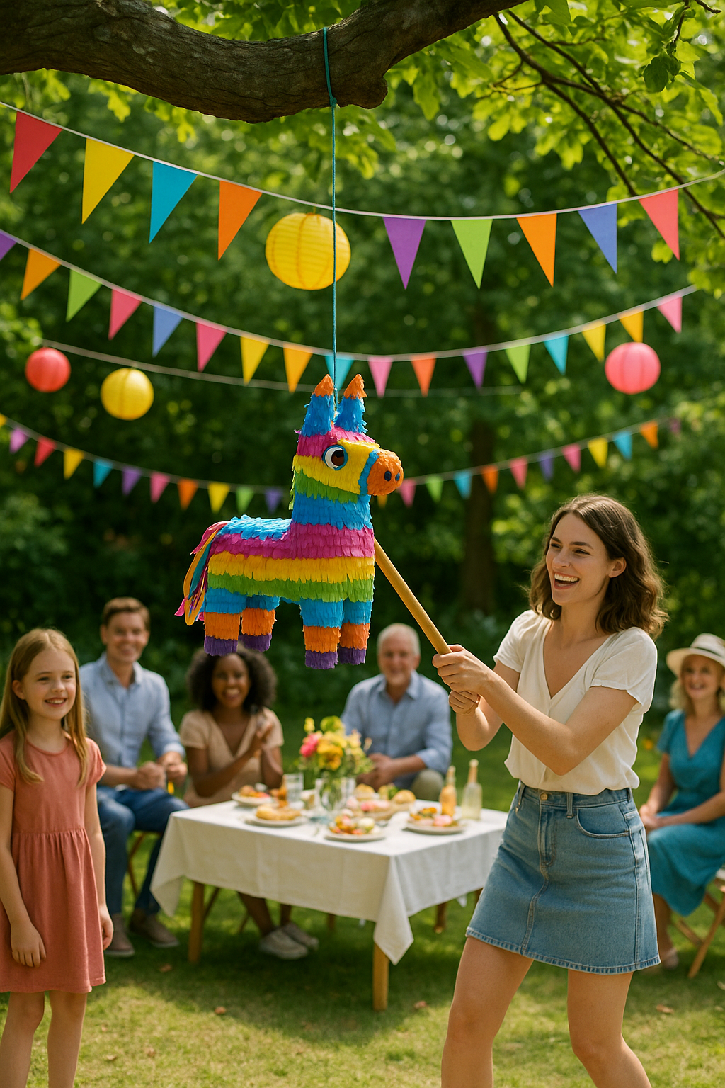 Hanging Piñata for a Garden Party
