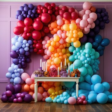 rainbow balloon backdrop wall for party photos rainbow balloon backdrop wall for party photos